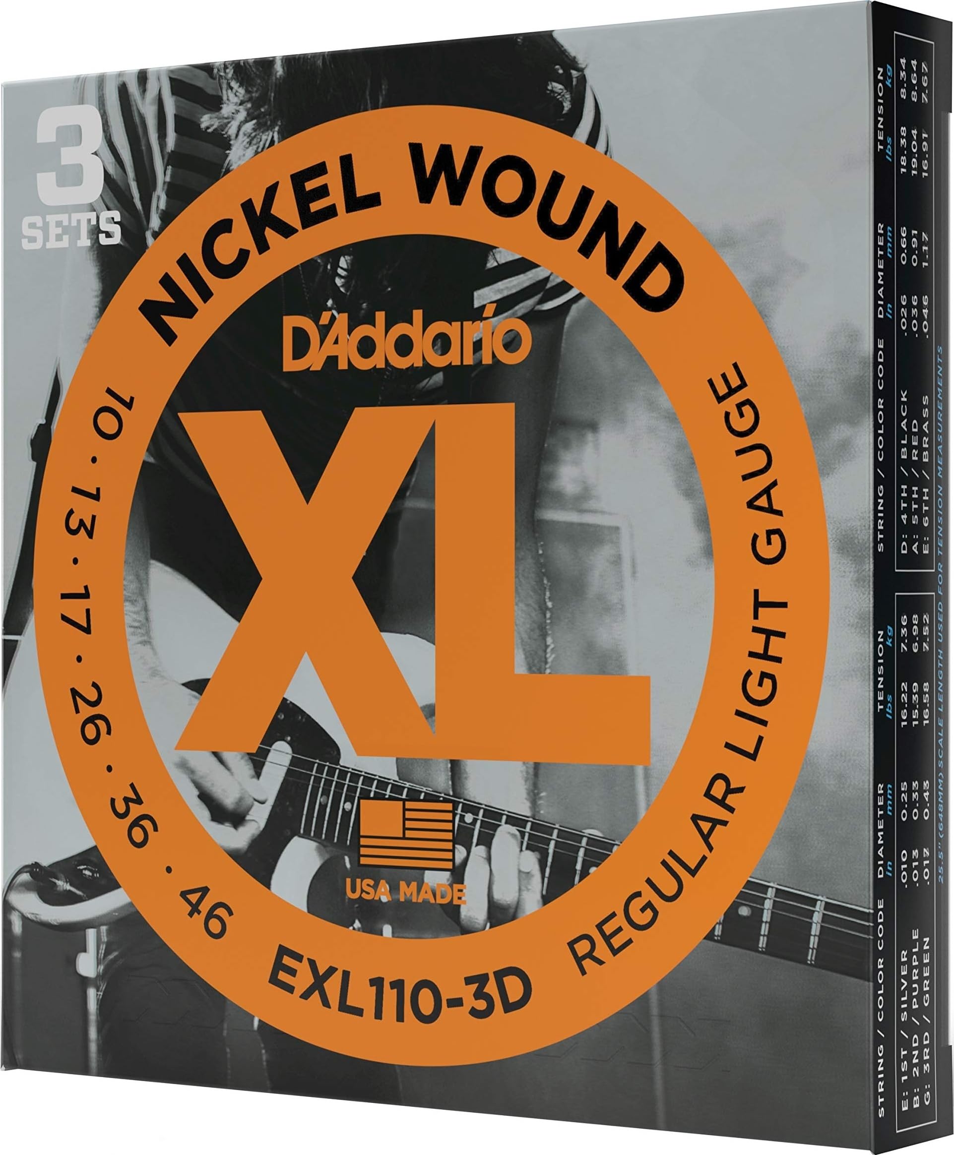 Amazon.co.jp: D'Addario(ダダリオ) エレキギター弦 EXL-110-3D (3